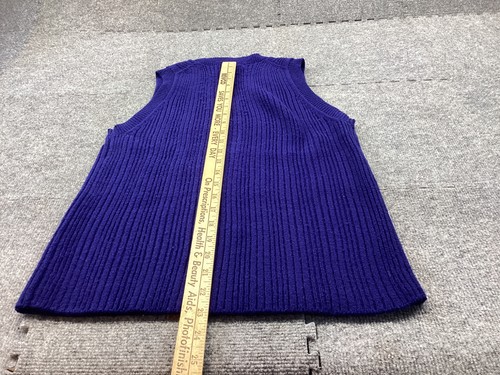 Vintage JcPenney Sweater Vest Mens Medium Blue Acrylic Ribbed Knit - Picture 6 of 9