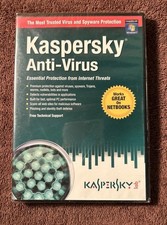 Kasperslab Anti-Virus Software PC Protection Netbook Compatible New Sealed