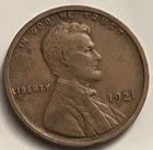 1921 Lincoln Wheat Cent Penny BN583