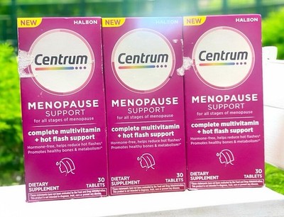 Centrum Menopause Support Multivitamin/Hot Flash 30Tabs.Exp.4/26~Lot of 3