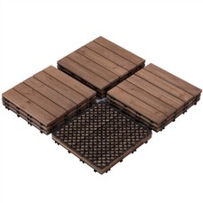 Piastrelle Esterno 30x30 cm Legno Pavimento Giardino ad Incastro 1 m² 11 Pezzi
