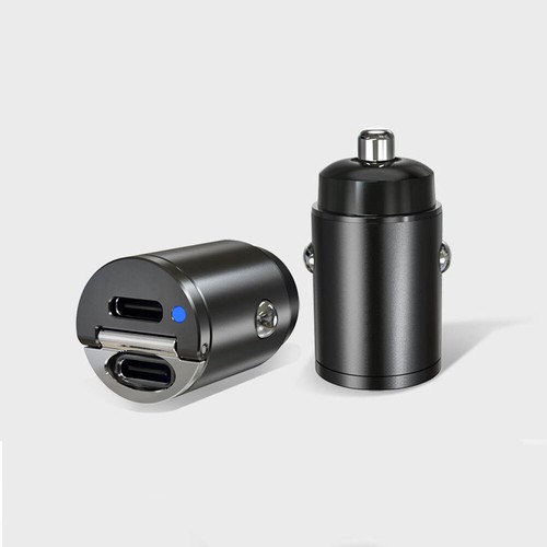 Mini Dual USB PD Type C Car Phone Charger Adapter 30W Fast Charging Accessories - Picture 8 of 12