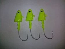 3/4 OZ SHAD HEAD JIGS WITH 635 HEAVY WIRE HOOK, SUPER SHARP FROM LOUIE'S LURES