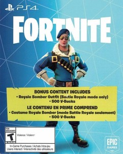 Details About Fortnite Royale Bomber Skin 500 V Bucks Download Card Playstation Ps4 Usa -