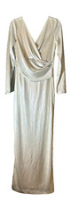 Eliza J Maxi Empire Waist Dress Womens Sz 12 Metalic Holiday New Years Christmas
