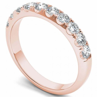 1.60Ct Lab Created Brilliant VVS1/D Diamond Band 14K Rose Gold Plated