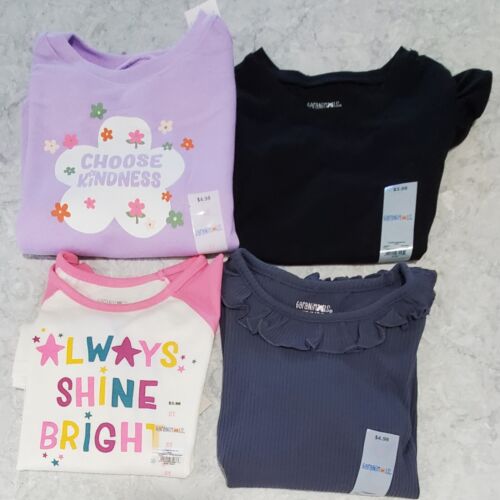 NWT Toddler Girl 5T 4pc Clothing Garanimals Ruffle Neck Shoulder Tee Fleece Tops