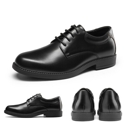 Bruno Marc Heren veterschoenen, business, kostuumschoenen, vrijetijdsschoenen, Oxfords, Derby, casual leren schoenen, zwart, 41 EU