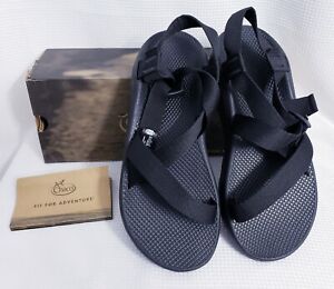 $120 Chaco Z1 Z Cloud Classic Sandals Solid Black Mens size 10 M New in Box 