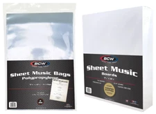 10 Pack BCW Sheet Music Bags and Boards Acid Free Poly Sleeves Music Protection