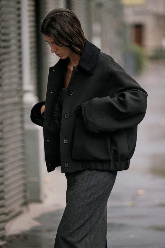 NWT ZARA MIXED BOMBER JACKET ZW COLLECTION L $199 8438 | eBay NWT ZARA MIXED BOMBER JACKET ZW COLLECTION L $199 8438 | eBay