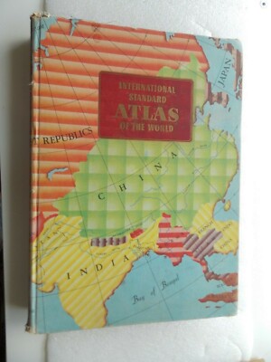 International Standard Atlas of the World (HC 1955) gazetteer color maps stats