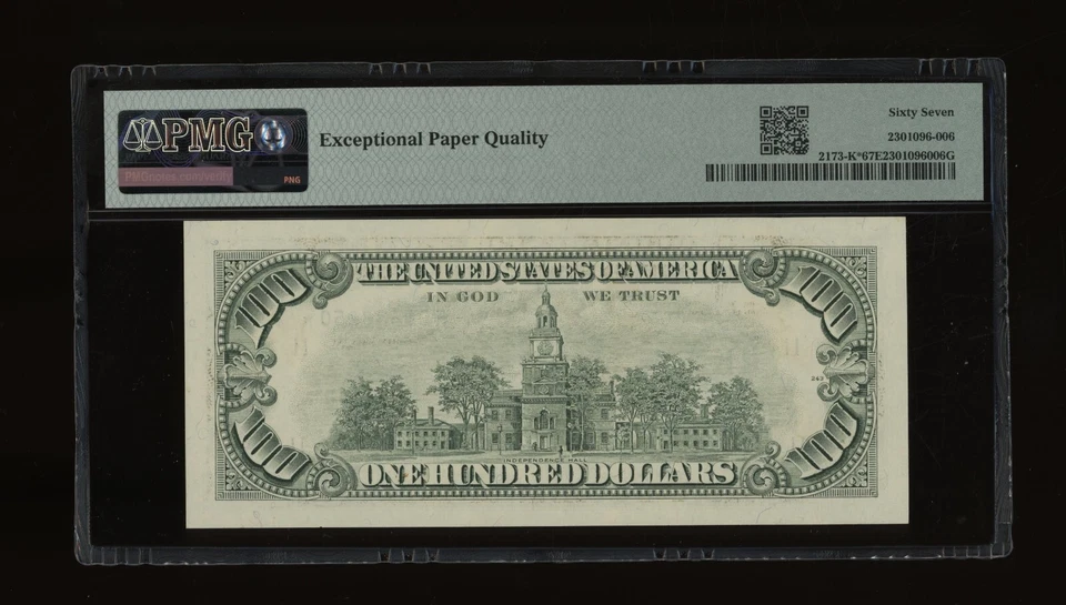 DBR 1990 $100 FRN Dallas STAR Fr. 2173-K* Superb Gem PMG 67 EPQ Ser # K00598250* - Image 2 of 2