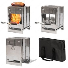 Stainless Steel Portable Camping Stove With C...