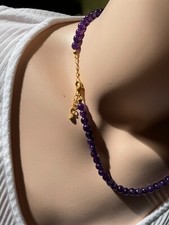 Ciondolo Ametista Argento Con Collana In Caucci&ugrave; , Ciondoli Quarzi Ametiste