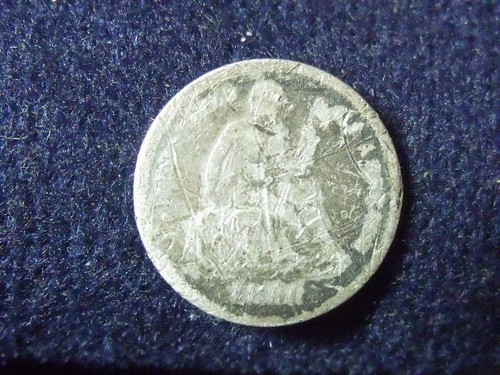 1890 Seated Liberty Dime PHILI Mint 10 Cents G DETAILS, MULTIPLE SCRATCHES C-173 - Picture 2 of 3