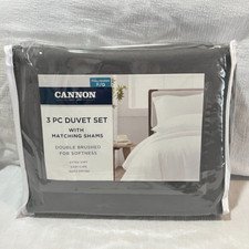 3 piece Duvet Cover Set Full / Queen Matching Shams Dark Gray Solid