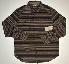 NWT Frye And Co Men’s L Striped Flannel Snap Shirt Cowboy Western Ranch New Tags