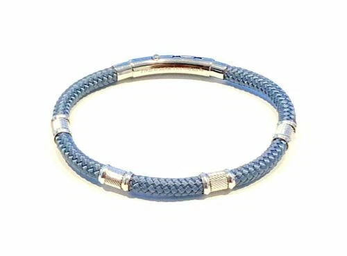 Bracciali da uomo cordoncini di argento in acciaio
