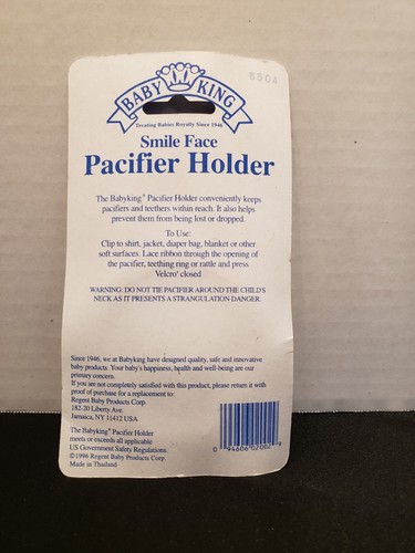 Pacifer Holder Smiley Face by Baby King since 1946 New In Package - Picture 4 of 8