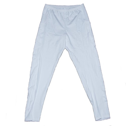 Leggings, White Nylon Spandex, Ankle Length, Mid Rise Waist, Woman Size XL