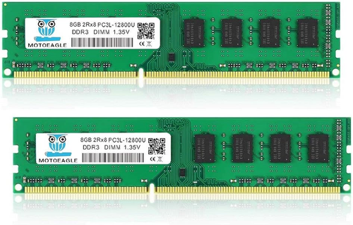 DDR3L-1600 UDIMM 16GB Kit (2X8Gb) 2Rx8 PC3L-12800U 8GB PC3-12800 240 Pin Non ECC - Picture 1 of 12