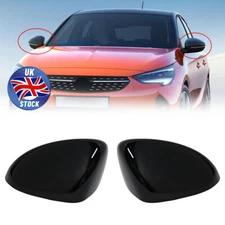 Gloss Black Side Door Wing Mirror Cover Caps For VAUXHALL Corsa D & E 2006-2019