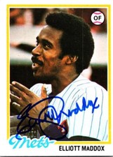Elliott Maddox autographed baseball card (New York Mets) 1978 Topps #442