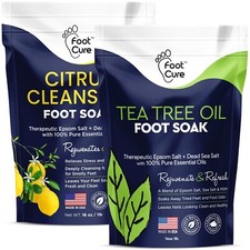 Tea Tree  Citrus Foot Soak with Epsom Salt   Supports Tired Feet 2-Pack 