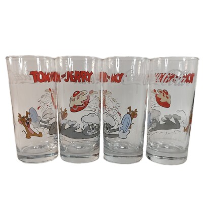 4x Tom und Jerry Coca Cola Glas 0,3L rastal Tank & Rast Autobahnraststätten 