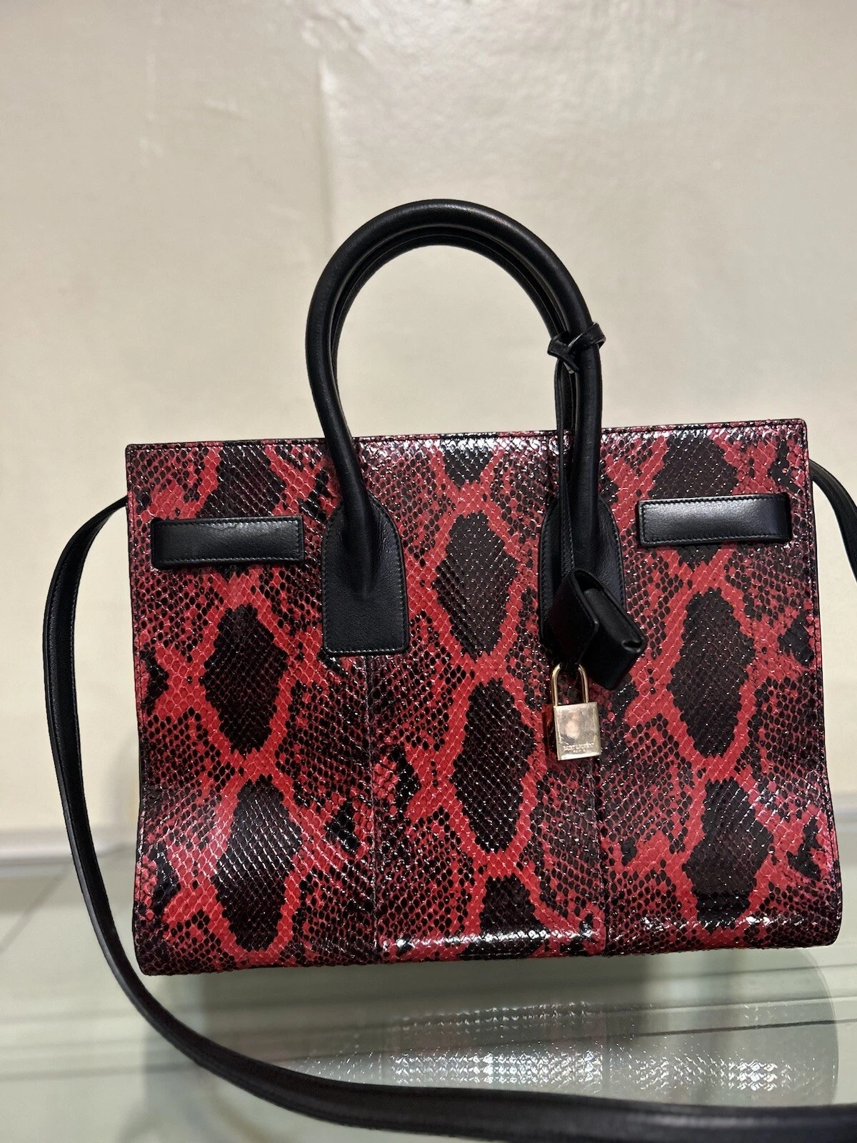 SAINT LAURENT (YSL) Borsa Saint Laurent Sac Dejour in pitone