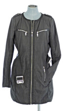 Philosophy Blues Original Black Jacket Front Zip Padded Coat Size Eu 38 Uk 10