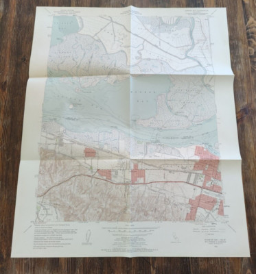 Map Vintage 1953 US Geological Survey Honker Bay CA 7.5-minute series Quad Topo