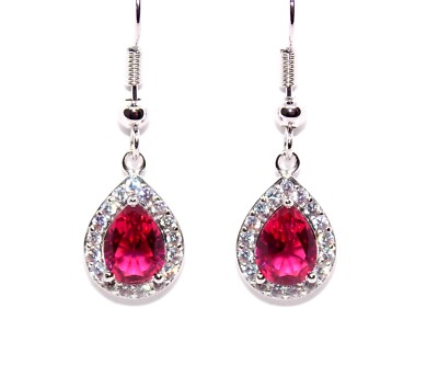 Sterling Rubin & Diamant 2,78ct Ohrhänger (925)