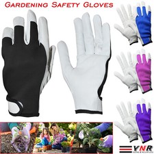 Ladies / Mens Leather Gardening Gloves Thorn Proof Garden Work Gloves Non Slip
