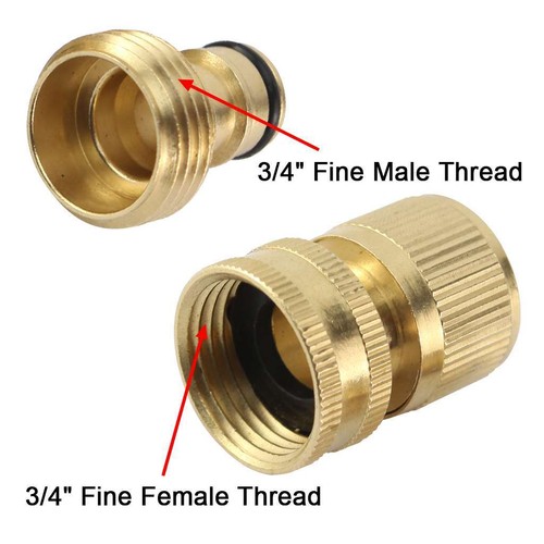 3/4" Garden Hose Quick Connect Water Hose Fit Brass Female Male Connector Sets - Picture 4 of 12