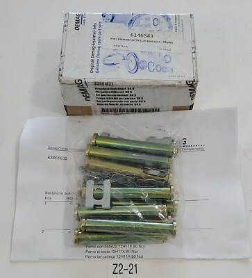 *NEW* BOX OF 10 OEM Demag 83661633 Pin 12MMx80 w/ Clip DK5 SXN08 + Warranty!