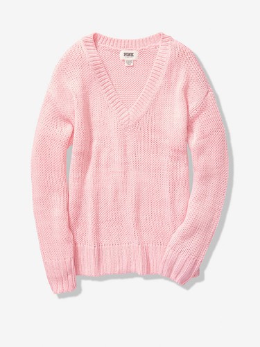 Suéter de cuello en V rosa novio de Victoria's Secret - Imagen 4 de 7