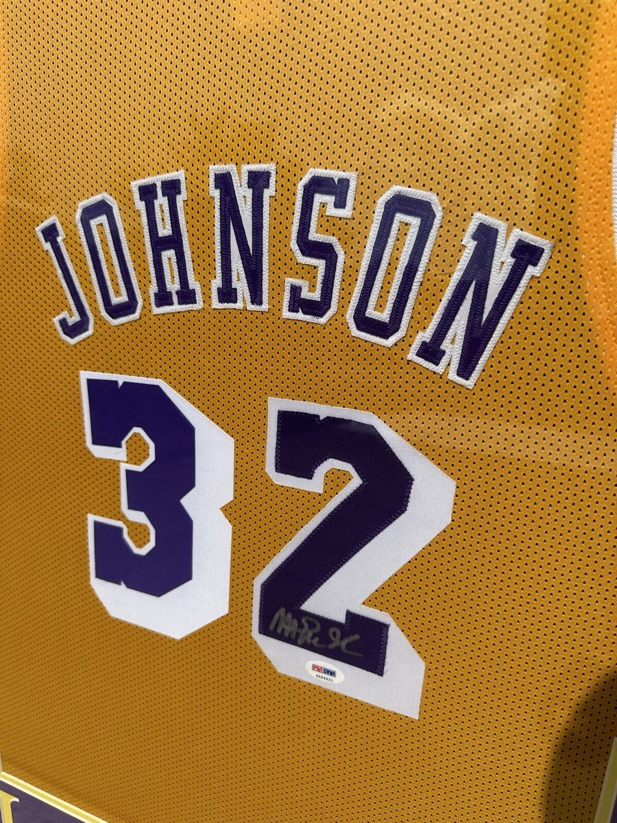 NBA MAGIC JOHNSON #32 Los Angeles Lakers Framed Autographed