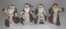 4 Piece Santa Claus Christmas Figurines. Holiday Decorations