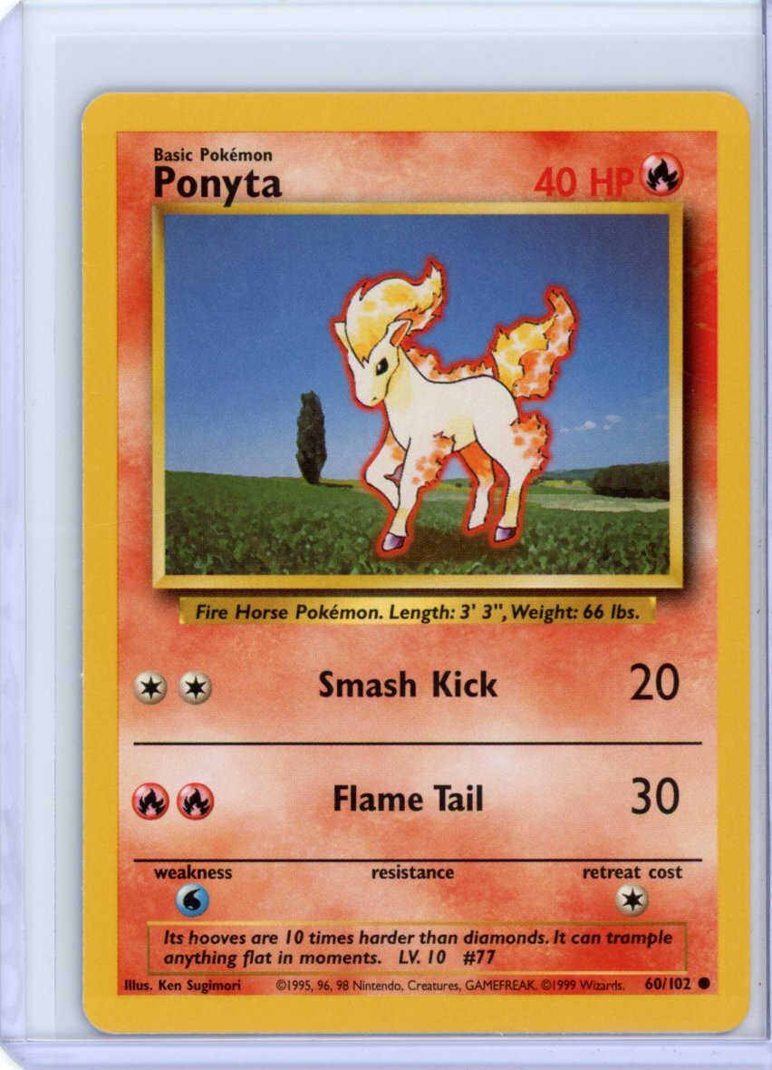 Ponyta 60/102 Pokemon Card 1999 WOTC Wizards | Original Pokemon NM/M