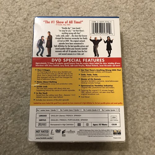 Seinfeld TV Series DVD Box Set Volume 1 Seasons 1 & 2 Complete 4 Discs - Picture 7 of 12