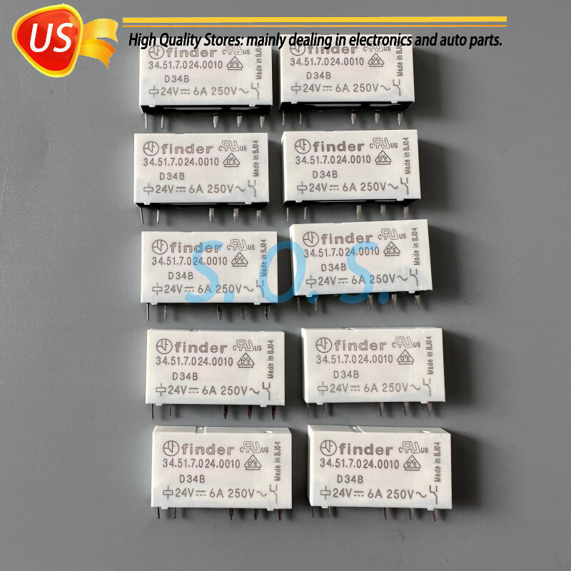 10* Power Relay For Finder 34.51.7.024.0010 24VDC 6A 34.51.24VDC 5Pins SPDT US