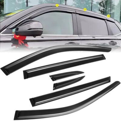 6pcs Tape-on Rain Guards For Honda CR-V CRV 2023-2025 Black Window Visor