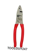 SNAP ON TOOLS USA RED Soft Grip 8" Flank Jaw Slip Joint Pliers HJ47ACF NEW