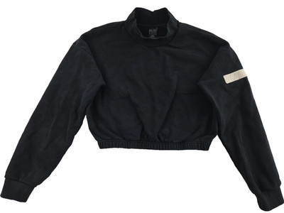 PE Nation Womens Cropped Sweatshirt Size Medium Black