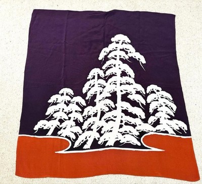 Erizen Kyoto Furoshiki Wrapping Cloth 100% Silk Pine Tree Design 92x98cm Y