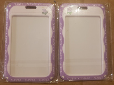 ID Badge Holder Lot of 2 Flowers