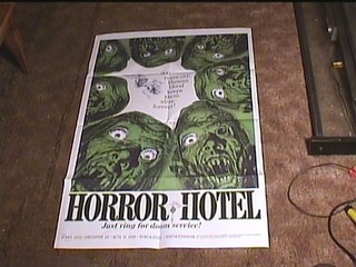HORROR HOTEL AKA CITY OF DEAD 1960 ORIG 27X41 MOVIE POSTER CHRISTOPHER LEE