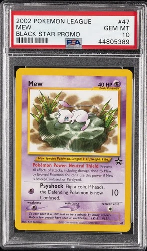 2002 POKEMON LEAGUE PROMO BLACK STAR #47 MEW PSA 10